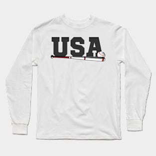 4th of july  baseball lovers usa flag Long Sleeve T-Shirt